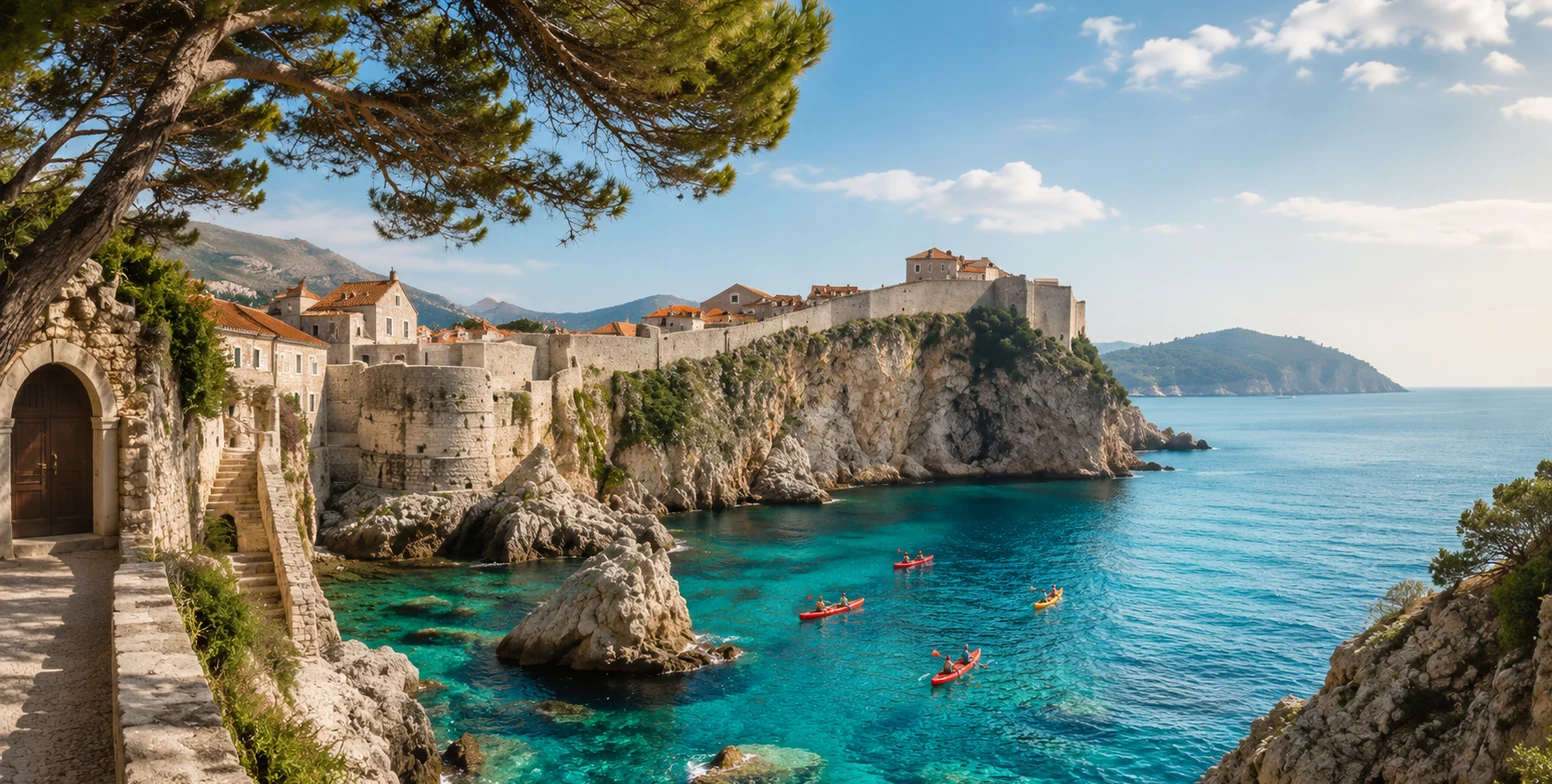 Otok i dubrovačka obala u tirkiznom Jadranu