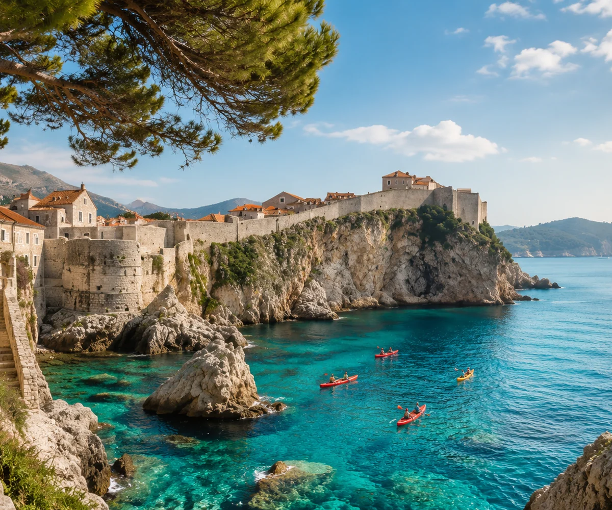 Putnici promatraju stari Dubrovnik i tirkizni Jadran