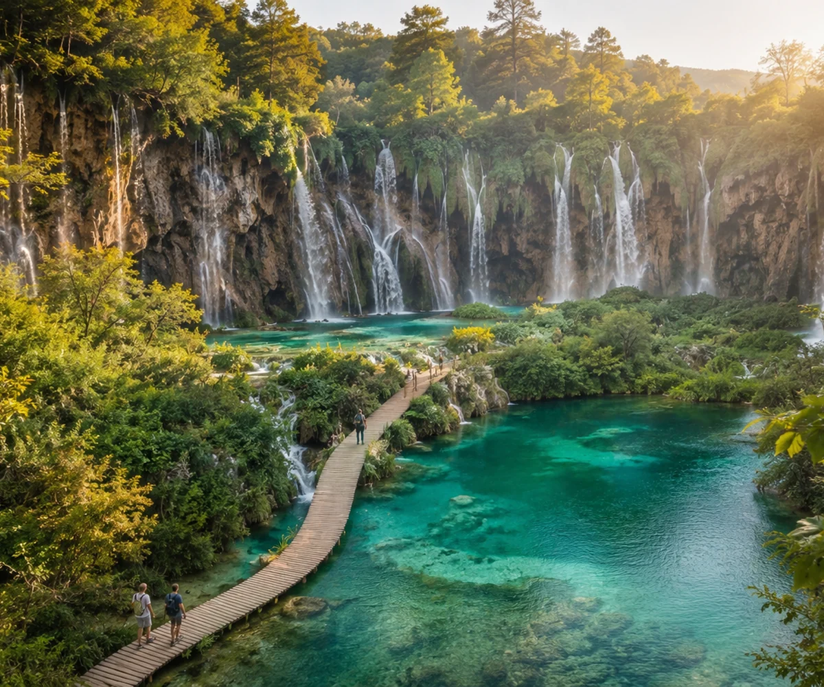 Plitvička jezera, slapovi i drvene staze u prirodi